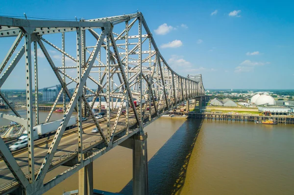Foto Aérea Del Puente Horace Wilkinson Sobre Río Mississippi Baton —  Fotos de Stock