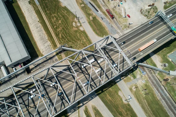 Photo Aérienne Pont Horace Wilkinson Dessus Fleuve Mississippi Baton Rouge — Photo
