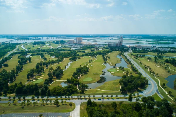 Imagen Aérea Del Dron Del Lago Charles Louisiana — Foto de Stock