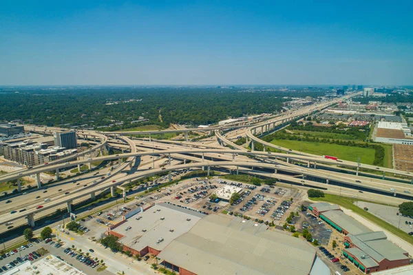 Luchtfoto Drone Foto Van Katy Sam Houston Expressway Tolweg Uitwisseling — Stockfoto