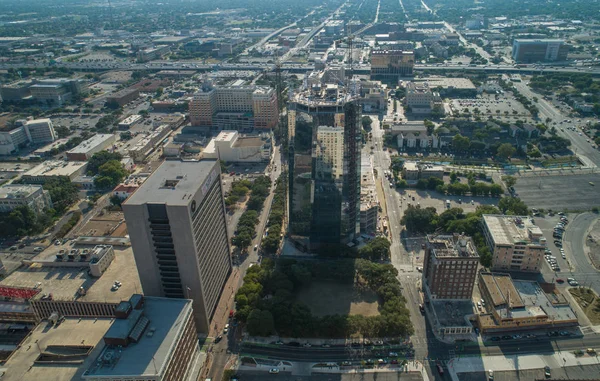 Luchtfoto Downtown San Antonio Met Nieuwbouw Uitvoering — Stockfoto