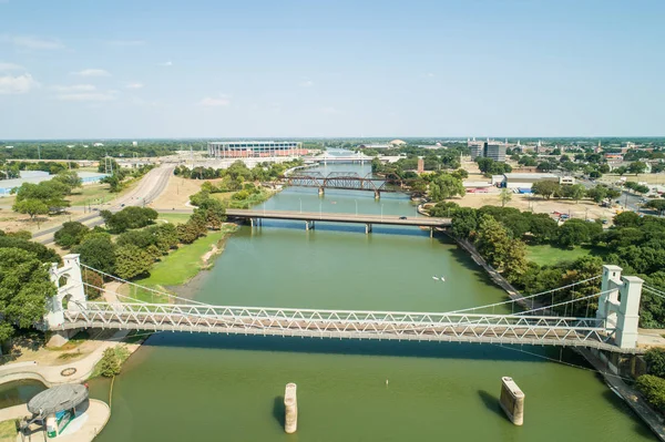 Image Aérienne Pont Suspendu Waco — Photo