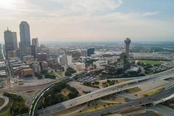 Şehir Merkezinde Dallas Texas Havadan Görüntü — Stok fotoğraf