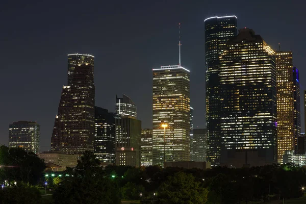 Natten Lång Exponering Houston Texas — Stockfoto