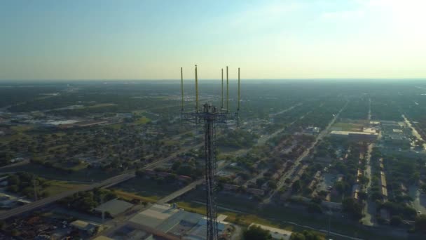 Antenowe Drone Komórek Wieża Kontroli — Wideo stockowe