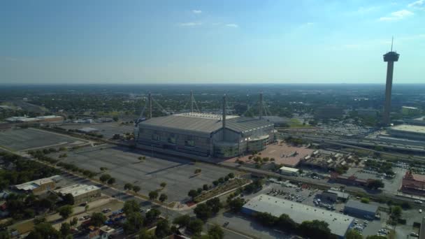 空中无人机素材阿拉莫多米体育馆圣安东尼奥得克萨斯州 — 图库视频影像