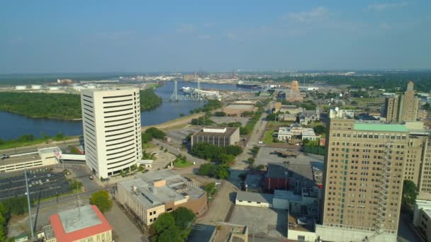 Luchtfoto Verhoogde Laterale Beweging Beeldmateriaal Beaumont Texas — Stockvideo