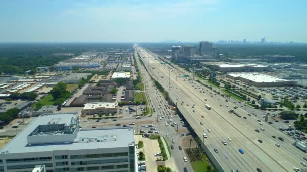 Aerial Footage Houston Texas Katy Tollway Multilane Highway — Stock Video