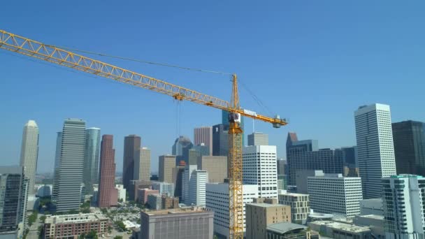 Filmagem Aérea Guindaste Harvey Downtown Houston Texas — Vídeo de Stock