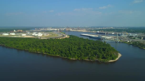 Refinarias Petróleo Industriais Aéreas Beaumont Texas — Vídeo de Stock