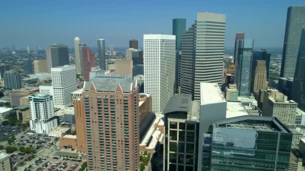 Filmagem Movimento Aéreo Downtown Houston Texas — Vídeo de Stock