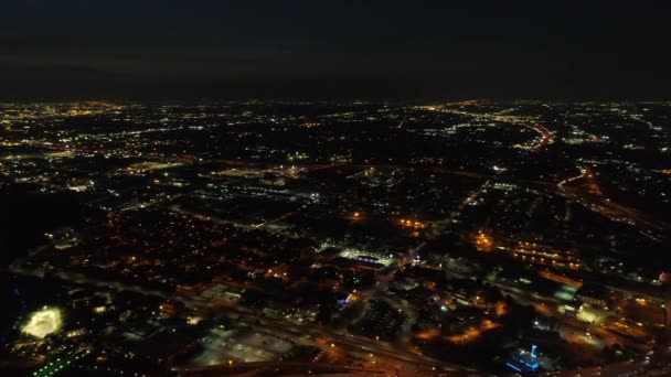 Letecké Noční Panorama Houstonu — Stock video