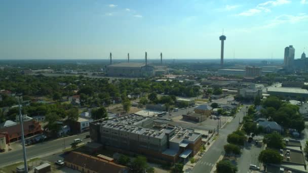 Lotnicze San Antonio Alamodome Wieża Ameryk — Wideo stockowe