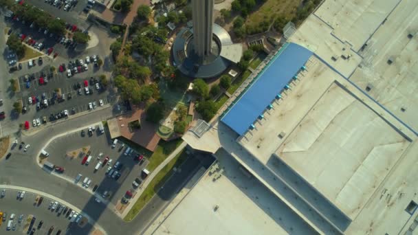 Antenne Hochgekippt Offenbart Turm Der Americas San Antonio Texas — Stockvideo
