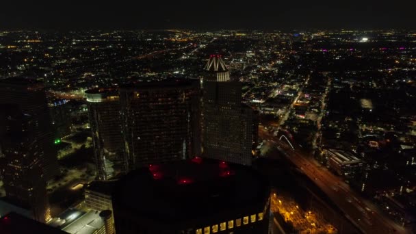 Epische Nacht Antennen Houston Texas Reiseziel — Stockvideo