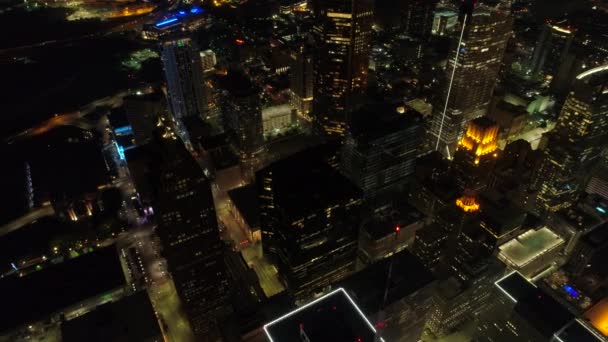 Cidade Noturna Vídeo Aéreo Houston Texas — Vídeo de Stock