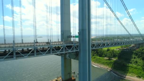 Luftaufnahme Verrazano Verengt Brücke — Stockvideo