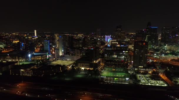 Vue Aérienne Paysage Urbain Dallas Nuit Texas — Video