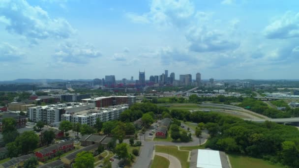 Luchtfoto Van Nashville Skyline Tennessee Verenigde Staten — Stockvideo