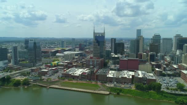 Vista Aérea Del Paisaje Urbano Nashville Tennessee — Vídeos de Stock