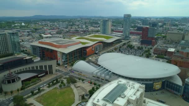 Vista Aerea Del Paesaggio Urbano Nashville Con Music City Center — Video Stock
