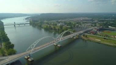 Hava doğal Arkansas Nehri dron görüntüleri