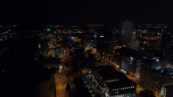 Hava Gece Dron Görüntüleri Memphis Tennessee — Stok video