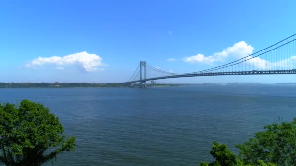 Letecký Pohled Most Verrazano New York Usa — Stock video