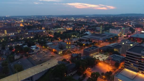Veduta Aerea Del Paesaggio Urbano Knoxville Crepuscolo Tennessee Stati Uniti — Video Stock