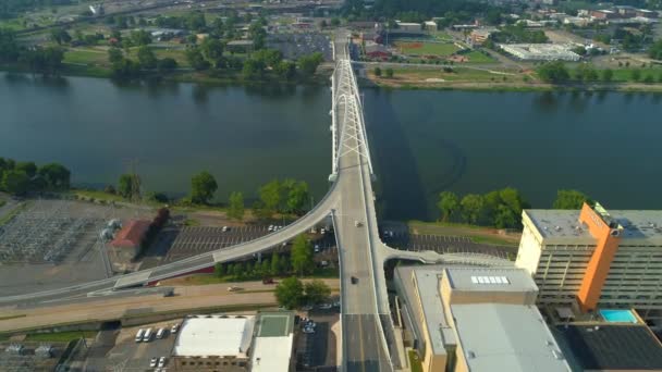 Vídeo Aéreo Broadway Bridge Little Rock Arkansas — Vídeo de Stock