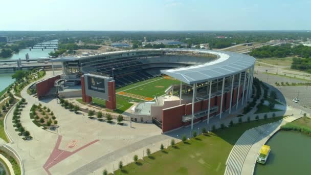 Vídeo Aéreo Del Estadio Mclane Waco Texas Baylor — Vídeo de stock
