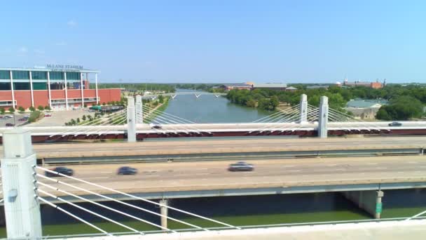 Antenowe Waco Texas Kultgen Expressway Brazos River — Wideo stockowe