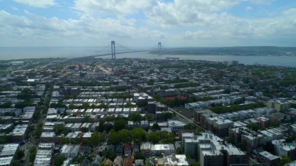 Вид Воздуха Мост Верразано Бруклин Нью Йорк Сша — стоковое видео