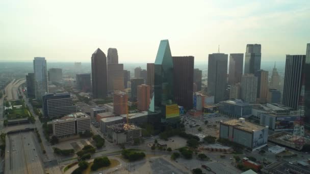 Luchtfoto Van Stadsgezicht Dallas Texas — Stockvideo