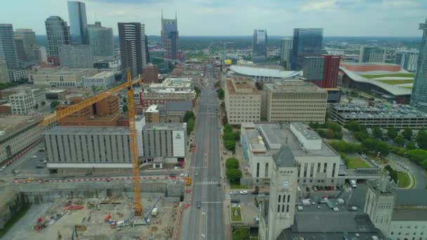 Drone Vídeo Broadway Nashville Eua — Vídeo de Stock