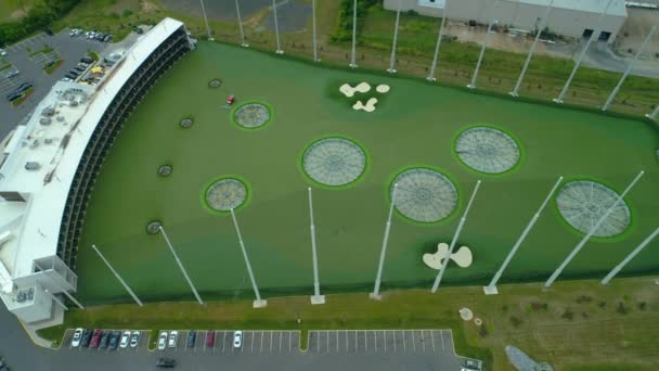 Pole Golfowe Typu Driving Range Strzał Warkotem — Wideo stockowe