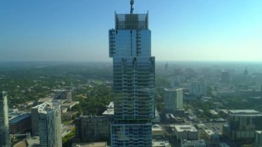 Bağımsız Austin Texas Jenga Kulesi aka havadan görüntüleri 4k 24p