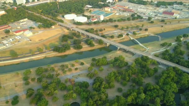 Vidéo aérienne de Trinity River Fort Worth 4k 