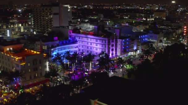 Spectacle Lumière Laser Nuit Miami Beach Vidéo Aérienne — Video
