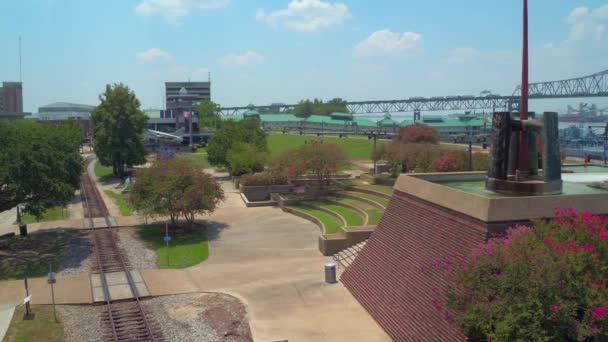 Luchtfoto Beeldmateriaal Riverside Plaza Baton Rouge Louisiana — Stockvideo