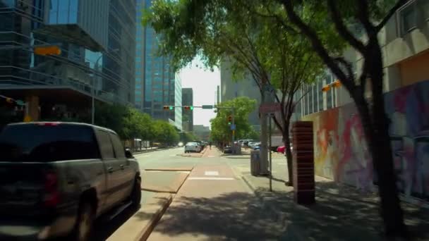 Downtown Austin Texas Bike Lane — Stock Video