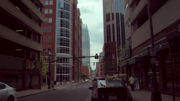 Pusat Kota Nashville Tennessee Rekaman Gerak Ditembak Dari Mobil — Stok Video