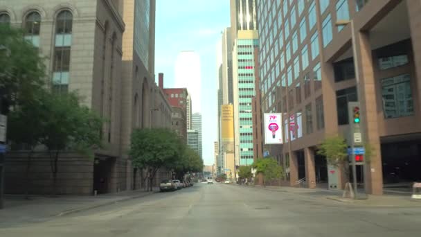 Drivande Downtown Dallas Texas Stadsrundtur Rörelse — Stockvideo