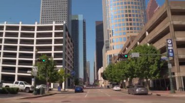Houston Texas highrise gökdelenler office iş bölgesi 4k
