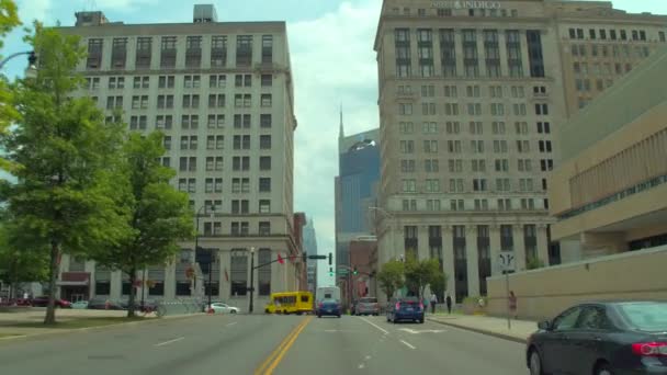 Placas Condução Downtown Nashville Tennessee Cena Cidade — Vídeo de Stock