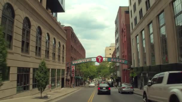 Driving Printers Alley Nashville Tennessee — Stock Video