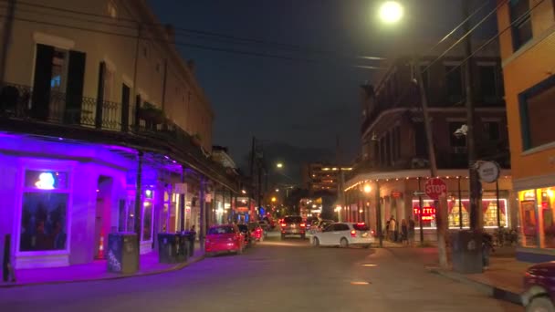 French Quarter New Orleans Night Motion Video — Stock Video