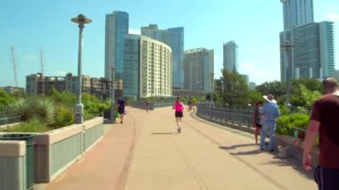 Pfluger yaya köprüsü Austin Texas ABD hareket Tur