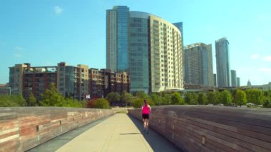 Pfluger yaya köprüsü Texas Austin Colorado Nehri üzerinde