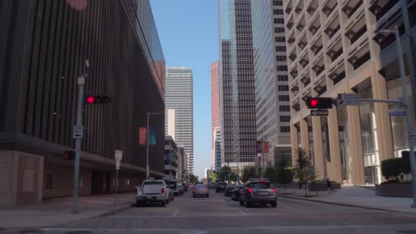 Houston Texas Stadtrundfahrt Gimbal Stabilisiert Video — Stockvideo